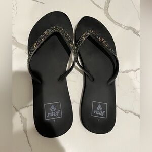 Reef Women's Black Sandals with Glitter Straps